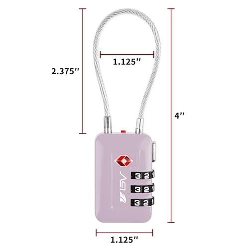 TSA Accepted Luggage Travel Lock, Set-Your-Own Combination Lock for School Gym Locker, Luggage Suitcase Baggage Locks, Filing Cabinets, Toolbox, Case (Purple, 2 Pack) - color: Purple 2-Pack