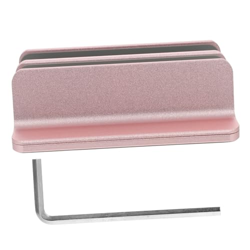 SHINEOFI Laptop Stand with Dual Slots Durable Vertical Holder for Desk Home Office Stable Tablet Base Compatible with MacBook and Notebooks