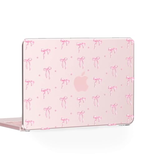 Feams for MacBook Neo 13 Inch Case 2026 A3404, Stylish Protective Clear Case Hard Shell Transparent Cover for MacBook Neo 13 Inch 2026 (A18 Pro Chip) with Keyboard Cover, Pink Bow - color: Pink Bow
