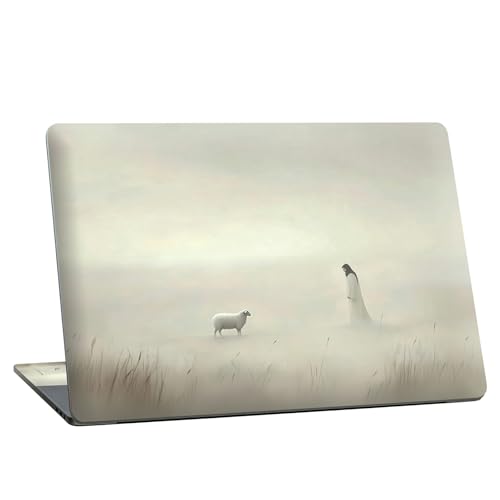 Universal Laptop Skin Sticker with 2 Wrist Pad Skins, Waterproof Scratch Resistant Vinyl Laptop Cover Decal, Cut to Fit for 11–15.6 Inch MacBook HP Dell Lenovo, Mist Jesus Sheep - color: Mist Jesus Sheep