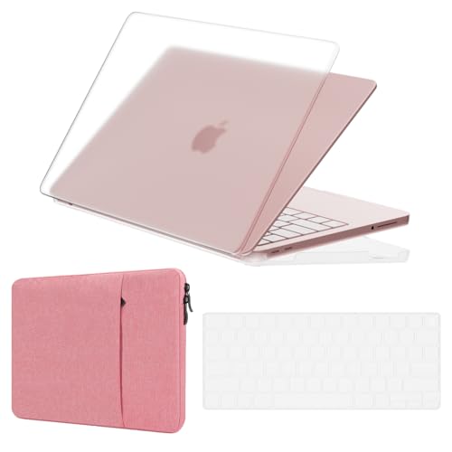 ProElife 3-in-1 for MacBook Neo,Matte Hard Shell, Sleeve & Keyboard Cover | Pink Laptop Case, Clear Keyboard Skin, Heat Dissipation, Precision Fit, Water-Resistant & Reusable, Complete Accessory Kit - color: Matte+Pink