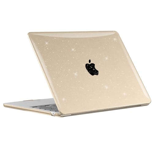 EooCoo Case for MacBook Air 15 inch M5 M4 M3 M2 2026-2023,Sparkly Starlight | Easy to Install, Sturdy, Plastic Hard Shell Case & Keyboard Cover & Screen Protector, Model: A3448 A3241 A3114 A2941 - color: Sparkly Starlight