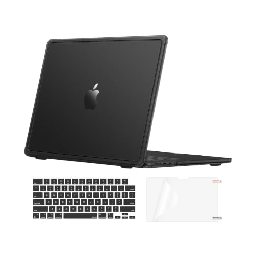 MOSISO Compatible with MacBook Pro 14 inch Case M5 M4 M3 M2 M1 2026-2021 | A3427 A3426 A3434 A3112 A3185 A3401 A2918 A2992 A2779 A2442, 3 in 1 Kit Reinforced Shock-Absorbing Hard Shell, Space Black - color: Space Black