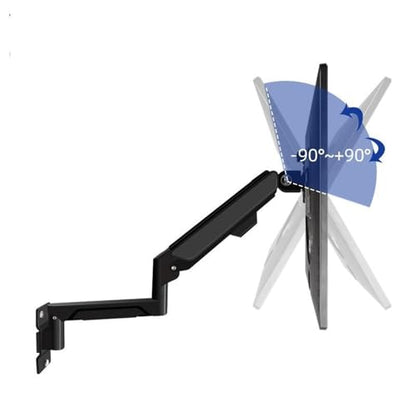 Wall Mount Monitor Arm with Laptop Tray, Aluminum Gas Spring Full Motion,19.8 Lbs, 10-17" Screens Monitors Arm,White - color: White