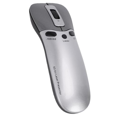 Zyyini Wireless Presentation Clicker, 2.4G Wireless Presenter PPT Remote with Pointer and Page Turning, USB Receiver, for Wins, for Android, for PC Laptop Projector
