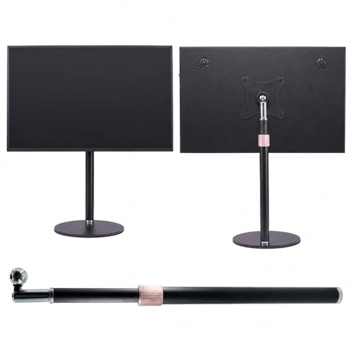 Portable Monitor Stand with VESA Mount 3inch Bracket Tilt Ball Joint Telescopic Pole and Metal Disk Base Portable Monitor Mount with 75mm VESA Mount FL12B
