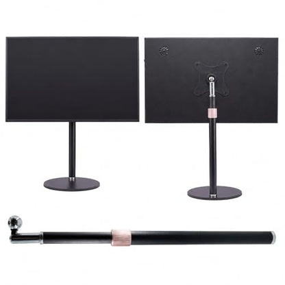 Portable Monitor Stand with VESA Mount 3inch Bracket Tilt Ball Joint Telescopic Pole and Metal Disk Base Portable Monitor Mount with 75mm VESA Mount FL12B