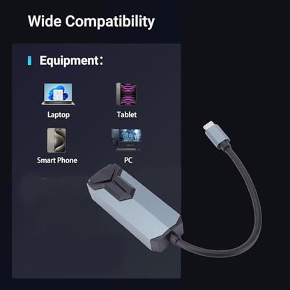 USB C to Ethernet Adapter, 2.5Gbps RJ45 Network Adapter with Aluminum Shell for OS X iOS 3 4 5 Devices