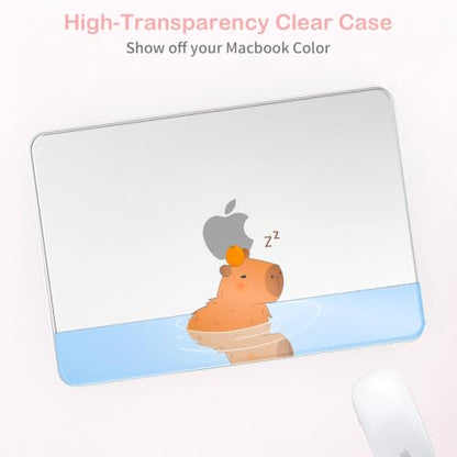 Feams for MacBook Neo 13 Inch Case 2026 A3404, Stylish Protective Clear Case Hard Shell Transparent Cover for MacBook Neo 13 Inch 2026 (A18 Pro Chip) with Keyboard Cover, Capybara - color: Capybara