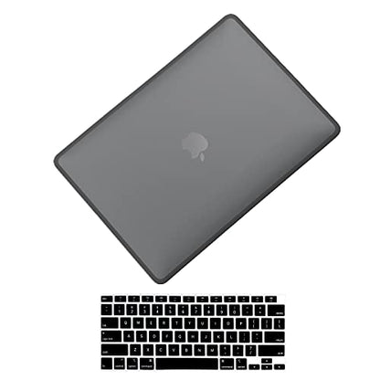 Se7enline for MacBook Air 13 inch Case M1 2024-2018 A2337 A2179,Black | TPU Bumper + PC Matte Laptop Hard Shell Case with Keyboard Skin Anti-Fingerprint Shock-Resistant Collision Prevention Durable - color: (TPU) Black&Black, size: 13.3 inch (M1)