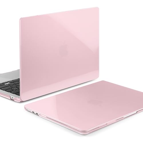 MEEgoodo for MacBook Air M5/M4/M3/M2 13 inch Case 2026-2022, Fit Model A3449/A3240/A3113/A2681, Glossy Case for MacBook Air 13.6 inch with TPU Keyboard & Webcam Cover & OTG Adapter, Fresh Pink - color: Fresh Pink