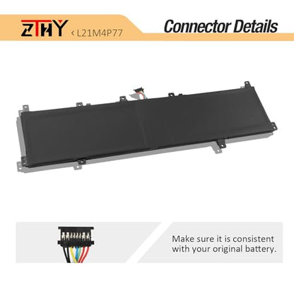 L21M4P77 L21D4P76 L21C4P74 Laptop Battery for Lenovo ThinkPad Z16 Gen 1/2 | 2022 Series Notebook Battery SB10W51989 5B10W51888 SB10W51990 5B10W51889 SB10W51988 5B10W51887 15.52V 72Wh 4640mAh - size: 12.44*3.46*0.24 inch L21M4P77