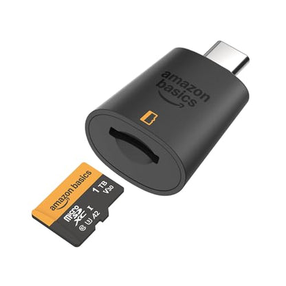 Amazon Basics 1TB microSDXC Card with Adapter for Smartphones, Full HD, Tablets, Drones, Action Cameras, Read Speed Up to 200MB/s, 1-Pack - size: 1TB