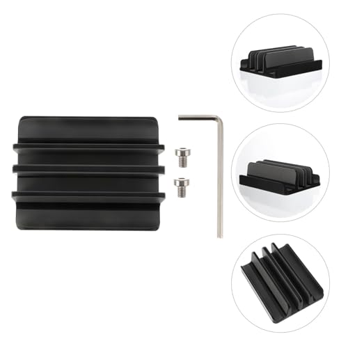 Toddmomy Aluminum Alloy Vertical Laptop and Tablet Stand Compact Desktop Rack Holder for Office and Home Use, Portable Black Dual-Slot Organizer Compatible with Notebooks