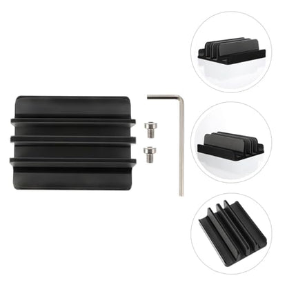 Toddmomy Aluminum Alloy Vertical Laptop and Tablet Stand Compact Desktop Rack Holder for Office and Home Use, Portable Black Dual-Slot Organizer Compatible with Notebooks