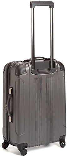 Kenneth Cole REACTION Out of Bounds Lightweight Hardshell 4-Wheel Spinner Luggage, Charcoal, 24-Inch Checked - color: Charcoal, size: 24-Inch Checked