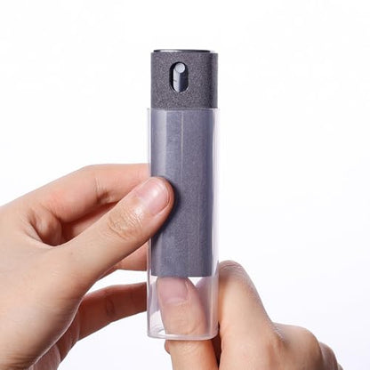 Phone Screen Cleaner Spray Bottle & Microfiber Cleaning Cloth Mini Grey Portable Tablet Mobile PC Screen Polishing Clean Set