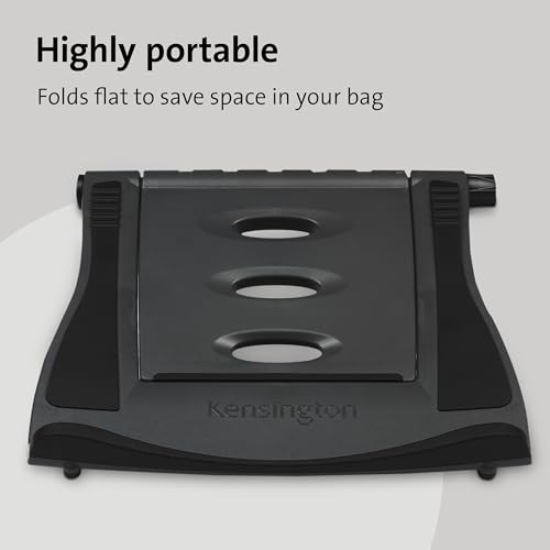 Kensington Easy Riser Portable Ergonomic Laptop Cooling Stand (12"-17") for Laptops, Chromebooks Macbooks and Wacom devices – Grey (K60112AM), Gray