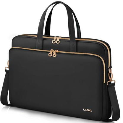 15.6 16 Inch Laptop Bag Case for Women Men Compatible with MacBook Pro M5/HP OmniBook Omen Envy/Dell Pro Inspiron/Lenovo Yoga IdealPad, Messenger Carrying Briefcase Computer Bag Case, Black - color: Black, size: 15.6 inch