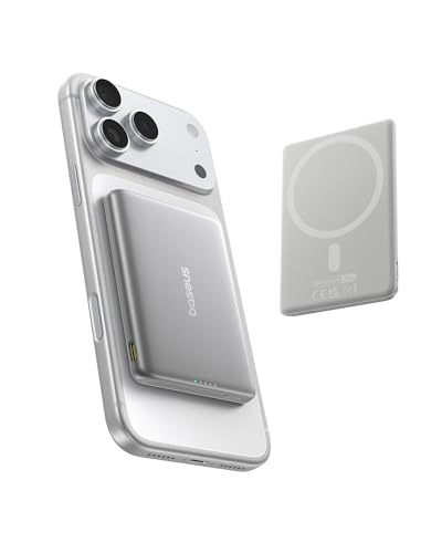 Baseus Picogo Power Bank, Smallest 5,000mAh Magnetic Wireless Charger with USB-C Braided Cable, Fast Charging Portable Battery Pack, NTC Safety Alloy Travel Essential for iPhone 17 Pro Max/17 Air/17e - color: Natural Titanium