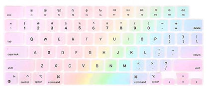CaseBuy Keyboard Cover for 2026-2023 MacBook Air 15 & 13.6 M5 M4 M3 M2 A3448 A3241 A3114 A2941 A3449 A2681 A3113 A3240, 2026-2021 MacBook Pro 14 & 16 M5-M1 Pro/Max A3426 A3427 A3428 A3429(Touch ID) - color: Rainbow, size: MacBook Pro 14/16 Inch