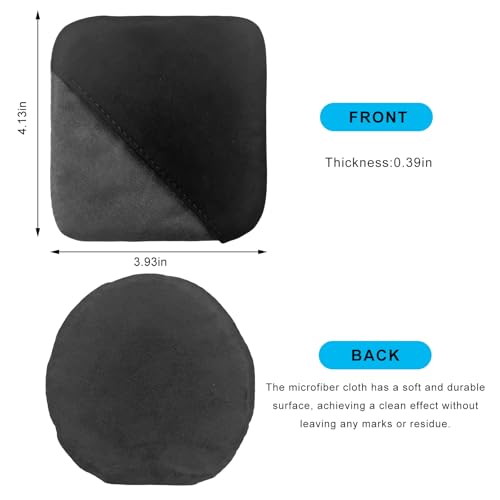 Ohleats Car Screen Cleaner, Microfiber Auto Screen Cleaning Pad, Foldable Touch Screen Cleaner Cloth for Vehicle Dashboard LCD Display, Interior Car Accessories (Square+Round) - color: Square+Round,2Pcs
