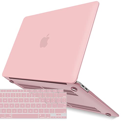 IBENZER Compatible with New MacBook Air 13 inch Case 2022 2021 2020 M1 A2337 A2179 A1932, Plastic Hard Shell Case with Keyboard Cover for Mac Retina Display with Touch ID, Rose Quartz, MMA-T13RQ+1 - color: Rose Quartz