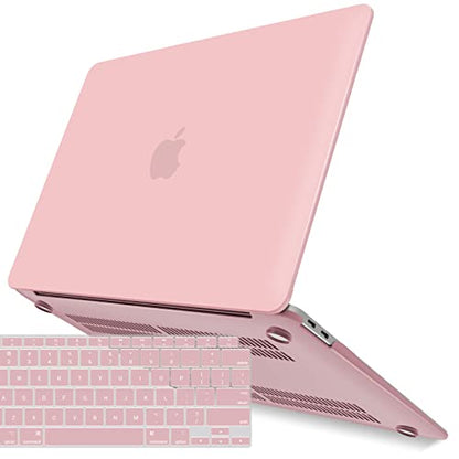 IBENZER Compatible with New MacBook Air 13 inch Case 2022 2021 2020 M1 A2337 A2179 A1932, Plastic Hard Shell Case with Keyboard Cover for Mac Retina Display with Touch ID, Rose Quartz, MMA-T13RQ+1 - color: Rose Quartz