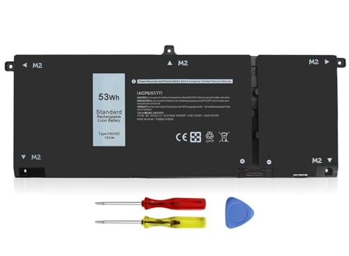 H5CKD 53Wh Battery Replacement for Dell Inspiron 5300 5301 5401 5402 5408 | 5409 5501 5502 5508 5509,Inspiron 5400 5406 7405 7300 7306 7500 7506 2-in-1 Silver Latitude 3410 3510 Vostro 5502 15V - size: 9.38*3.88*0.25inch H5CKD