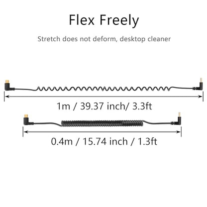 SinLoon 90 Degree USB Type C Spring Cable 5Gbps Retractable USB3.0 to USB C Charging Cable and Data Transfer for Phone, Tablet, Other USB C Devices (Up) - style: Up