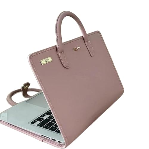 PU Laptop Sleeve Pink with Handle Protective Case Laptop Bag - color: 14 Inch