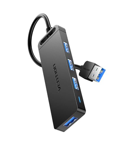 VENTION USB 3.0 Hub for Laptop- Multi USB Port Splitter, Ultra-Slim USB Extender Adapter, 4 Ports Fast Data Transfer for Laptop, MacBook, Printer, PS4, PC, Flash Drive, HDD, Wireless Mouse/Keyboard - size: 0.5FT, style: USB 3.0 5Gbps