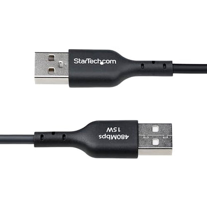 StarTech 3ft/91cm USB-A to USB-C Charging Cable, 3A, Black (USB2AC3FBKE) | USB 2.0 480Mbps, TPE jacket, Male to Male, Aluminum braided shield, 15W, Charge and Sync - color: Black, size: 3 ft, style: 1-Pack
