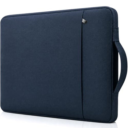 RAINYEAR 15.6 inch Laptop Sleeve Case Bag with Handle & Pocket, Navy Blue | Protective Padded Polyester Laptop Sleeve Case Briefcase Compatible with 15.6 Inch Notebook Computer Chromebook - color: Navy Blue, size: 15.6"