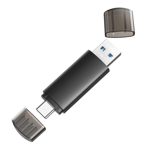 JOIOT 512GB USB C Flash Drive Dual USB 3.0 Flash Drive Type C + USB A Portable Type-C Flash Drive 2-in-1 USB-C Thumb Drive for Smartphone Tablet Computer Mac iPhone 16 Black - size: 512 GB (USB 3.0), style: 1 Pack
