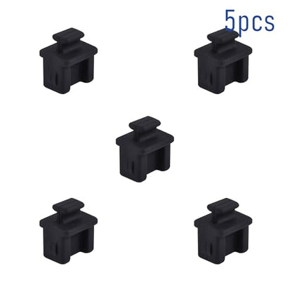 5 PCS SFP-B Port Anti-dust Plugs, Silicone Covers Caps Stoppers, Port Protector for Ethernet SFP Port, 0.55 x 0.47 x 0.67 (LxWxH) - size: SFP-B/Black/5 PCS