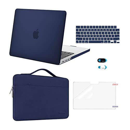 MOSISO Compatible with MacBook Pro 14 inch Case M5 2026 M4 M3 M2 M1 2025-2021 A3427 A3426 A3434 A3112 A3185 A3401 A2918 A2992 A2779 A2442, Case&Bag&Keyboard Skin&Webcam Cover&ScreenFilm, Navy Blue - color: Navy Blue