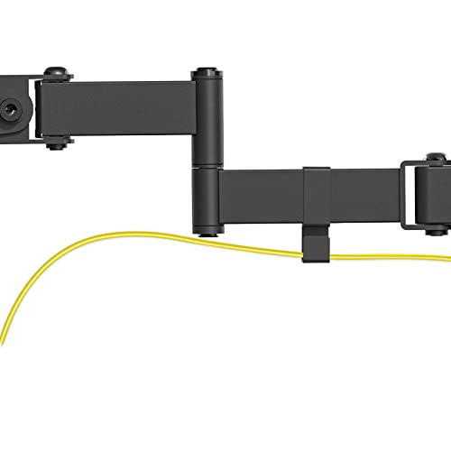 WALI Single Monitor Arm Mount for 17 to 32" Monitors, Full Motion Steel Monitor Pole Mount Bracket with Removable VESA Plate 75mm and 100mm, Vesa Mount for Outdoor, Gazebo, RVs (011ARM), Black - size: Up to 17.6