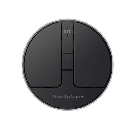 Stylish Mini Round Mouse with Pressure Sensing Reel, Ultra Portable Wireless Mouse Connectivity: Wired, 2.4G and Dual Bluetooth, Rubber Case Included (BT1/BT2-Black) - style: BT1/BT2-Black
