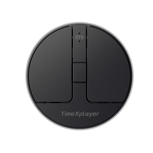 Stylish Mini Round Mouse with Pressure Sensing Reel, Ultra Portable Wireless Mouse Connectivity: Wired, 2.4G and Dual Bluetooth, Rubber Case Included (BT1/BT2-Black) - style: BT1/BT2-Black