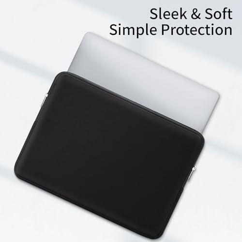 RAINYEAR 13.3 Inch Laptop Sleeve Case Padded Carrying Bag, Black | Slim Protective Soft Zipper Computer Cover for 13.3 Inch Notebook Computer Chromebook 14 inch MacBook Pro/Max M1 M2 M3 M4 M5 - color: Black, size: 13"-13.3"