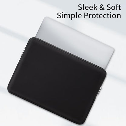 RAINYEAR 13.3 Inch Laptop Sleeve Case Padded Carrying Bag, Black | Slim Protective Soft Zipper Computer Cover for 13.3 Inch Notebook Computer Chromebook 14 inch MacBook Pro/Max M1 M2 M3 M4 M5 - color: Black, size: 13"-13.3"