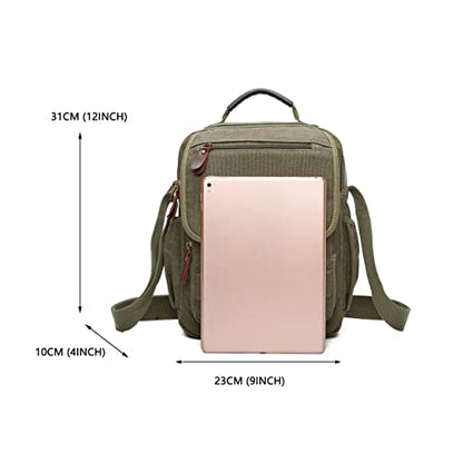 Man Small Canvas Messenger Bag Man Purse Shoulder Bag Crossbody Bag With Water Bottle Pocket 12 Inch - color: Red