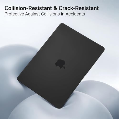 MOSISO Compatible with MacBook Air 13 inch Case M1 2021 2020 2019 2018 | A2337 A2179 A1932, Protective Hard Shell&Keyboard Cover&Screen Film&Pouch for MacBook Air 13.3 inch Case, Black - color: Black