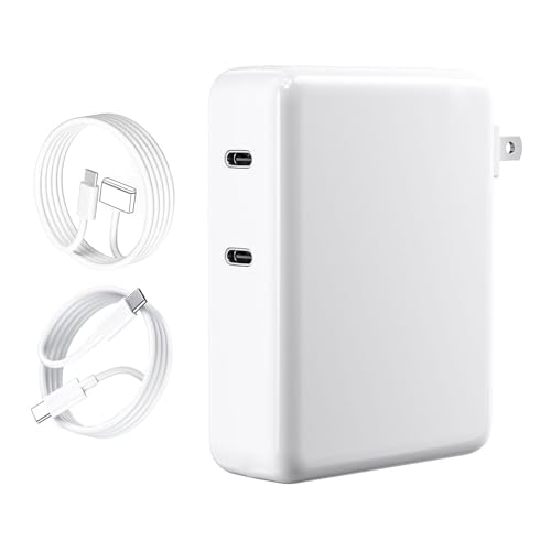 Mac Book Pro Charger - 140W, 2-Ports 140W USB C Fast Laptop Charger, Compatible with Mac Book Pro/Air 16 15 14 13 inch, M1 M2 M3 M4 Series and All USB C Device, with 6.6FT Type C & Magnetic 3 Cable - color: white