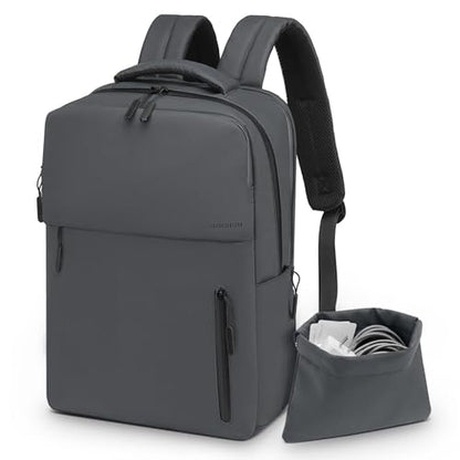 Lightweight Commute Backpack for Men & Women, Water-Resistant Travel Daypack with 15.6-Inch Laptop Compartment & Anti-Theft Pockets, Charcoal Gray - color: Charcoal Gray