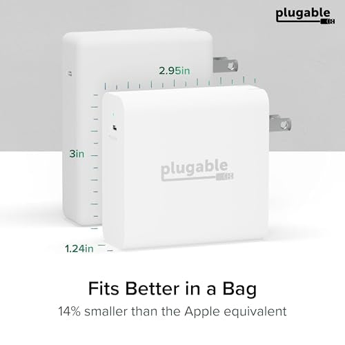 Plugable 140W USB C Charger, GaN Wall Charger for Laptop, PD 3.1 (EPR) Power Adapter, Compatible with MacBook Pro, MacBook Air iPad Pro, Surface and USB-C Devices