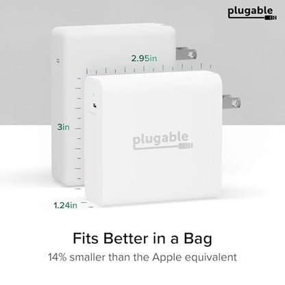 Plugable 140W USB C Charger, GaN Wall Charger for Laptop, PD 3.1 (EPR) Power Adapter, Compatible with MacBook Pro, MacBook Air iPad Pro, Surface and USB-C Devices