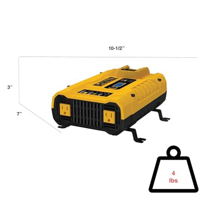 DEWALT DXAEPIP3W 1000 Watt Inverter Works with DeWalt 20V XR 5 AH Battery | 3 Ways to Connect -Cables, Battery, DC Plug, Dual AC Outlets, USB-A & 1 USB-C 30W - size: 1000 Watt