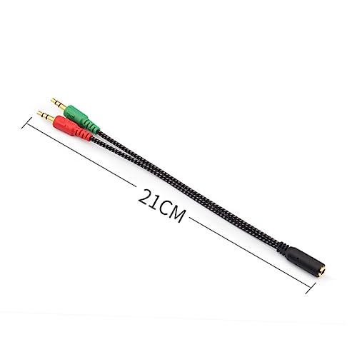 Homoyoyo Female to Dual Male Headset Splitter Cable Adapter for Laptop Stereo Audio Microphone Connection Earphones Converter for Mobile Devices